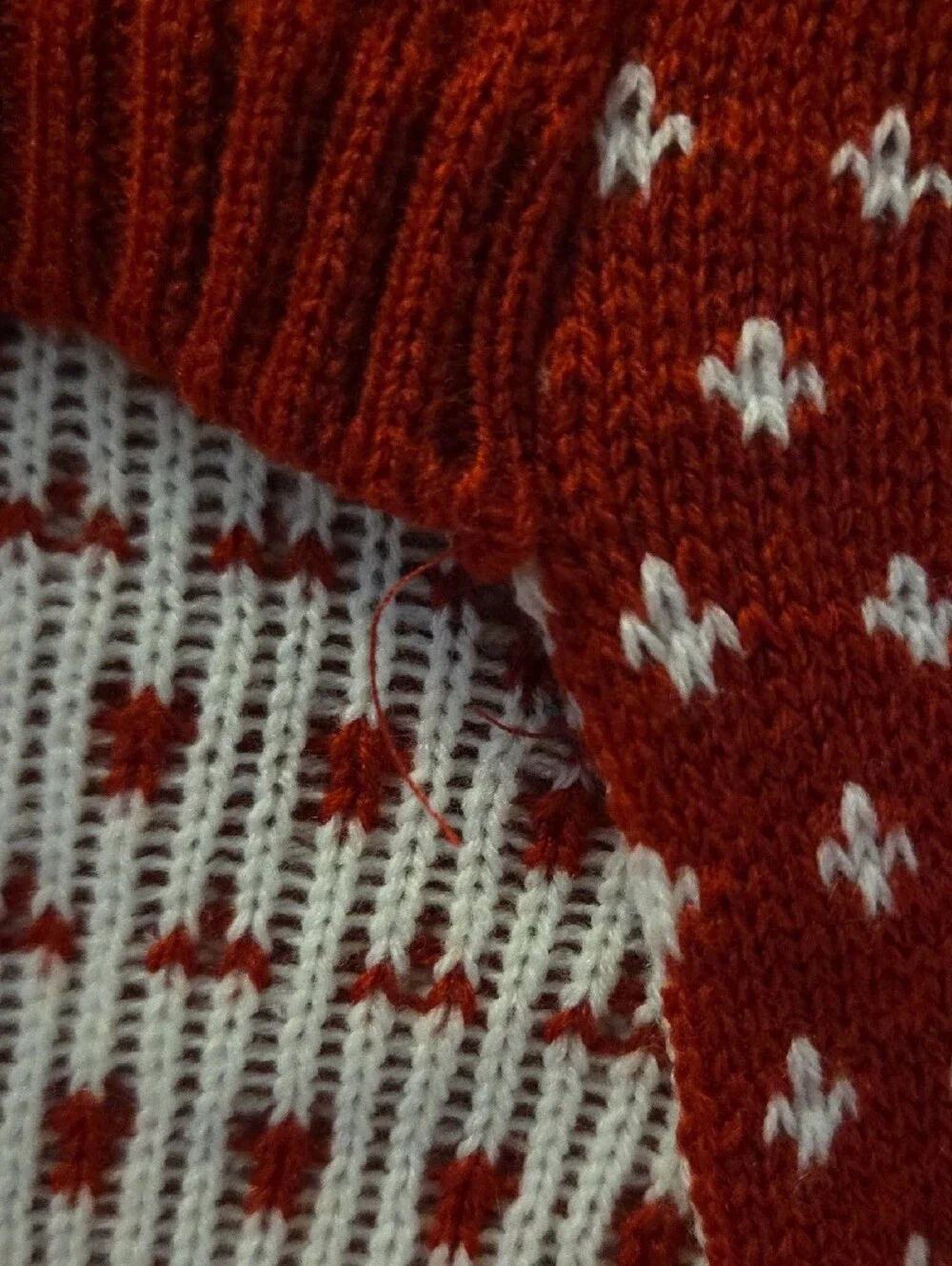 Pet Posse Red Knit Pet Sweater with White Stitch Detail